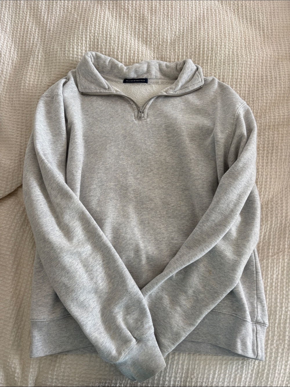 Brandy Melville Heather Gray Half-Zip Pullover